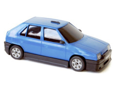 Základní set  autodráha ITES -model SRC 2 auta Favorit  (modrá a bílá) 1:28 , délka 4,2m